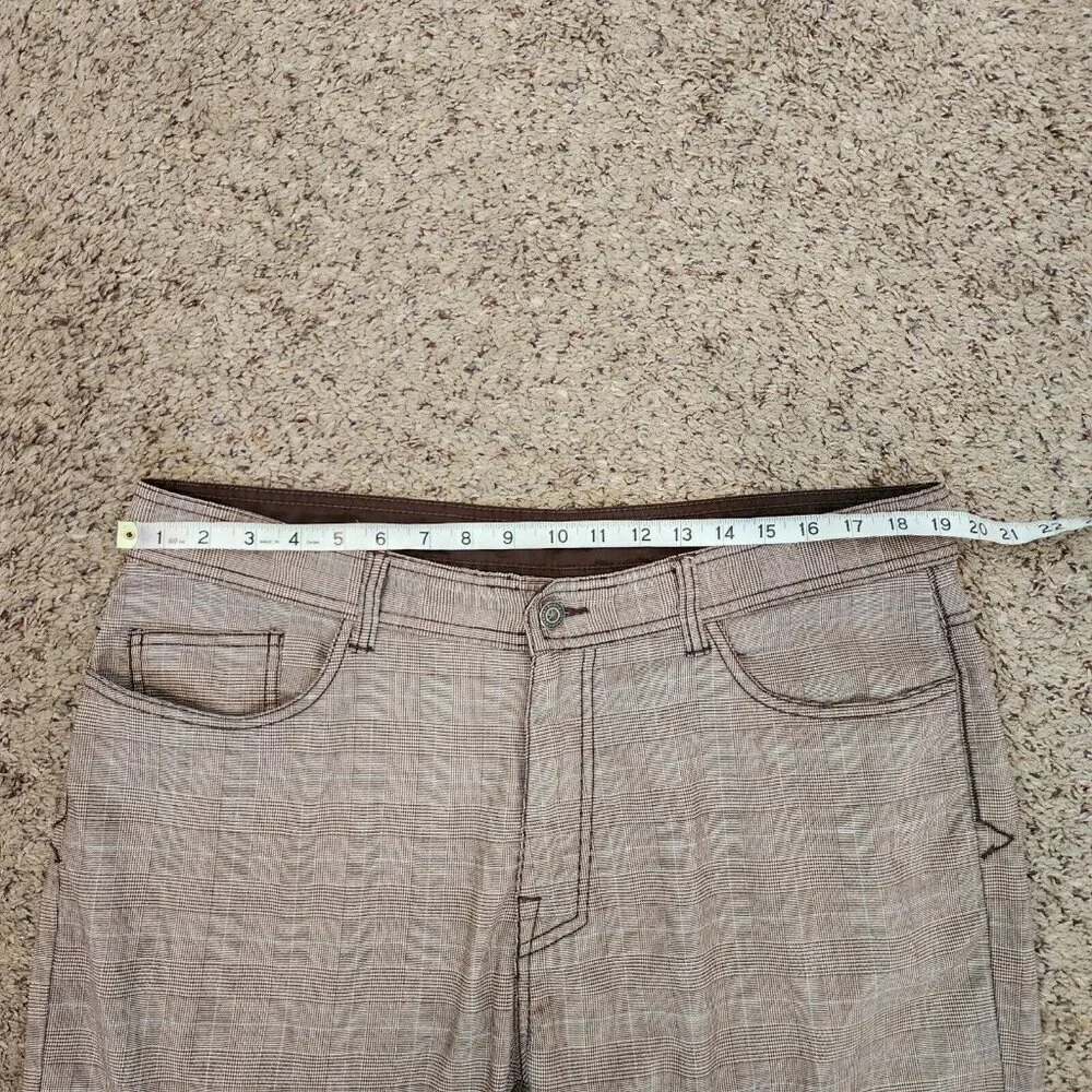 Prana Brown Plaid Lightweight Casual Chino Shorts Mens Outdoor Hiking 38 - Picture 9 of 12